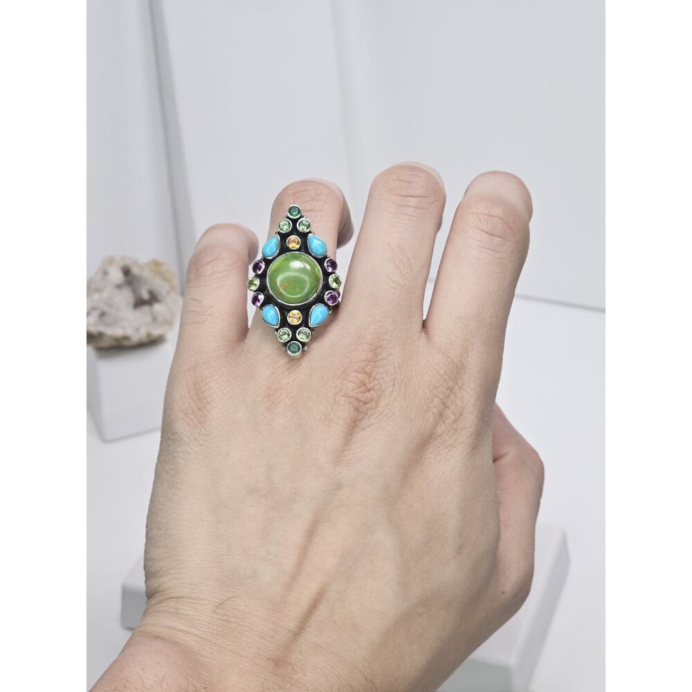 Nicky Butler Limited Edition Sterling & Multi-gemstone Statement Ring Size 10 - Picture 8 of 11
